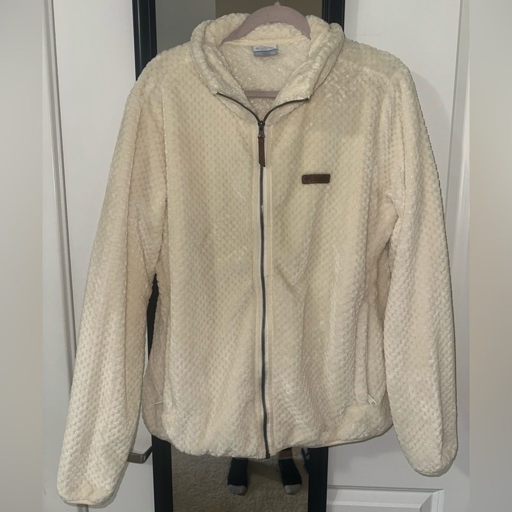 Columbia Cream Plush Full-Zip Teddy Jacket
